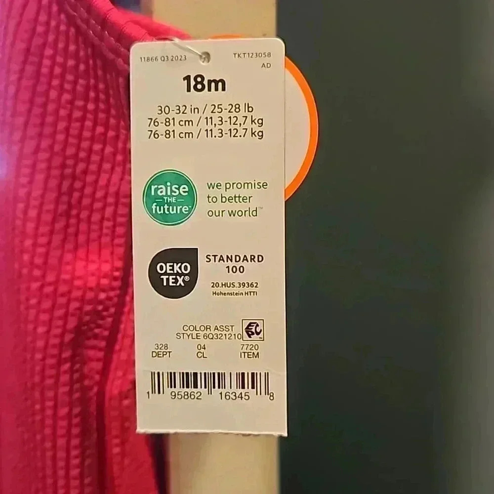 Carter's  solid pink girls bathing suit - Picture 5 of 8